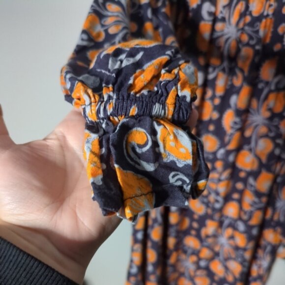 Anthropologie Porridge Darien Tunic Mini Dress Grey Blue Orange Smocked Size S - Picture 4 of 6